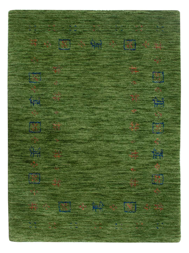 Gabbeh Teppich - Loribaft Softy - 90 x 60 cm - grün