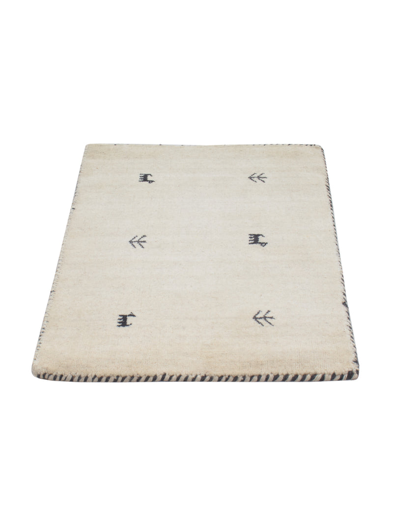 Gabbeh Teppich - Loribaft Softy - 90 x 60 cm - naturweiß