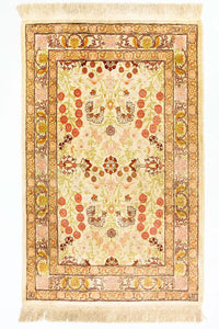 Silk Rug - Hereke silk - Premium - 100 x 64 cm - beige