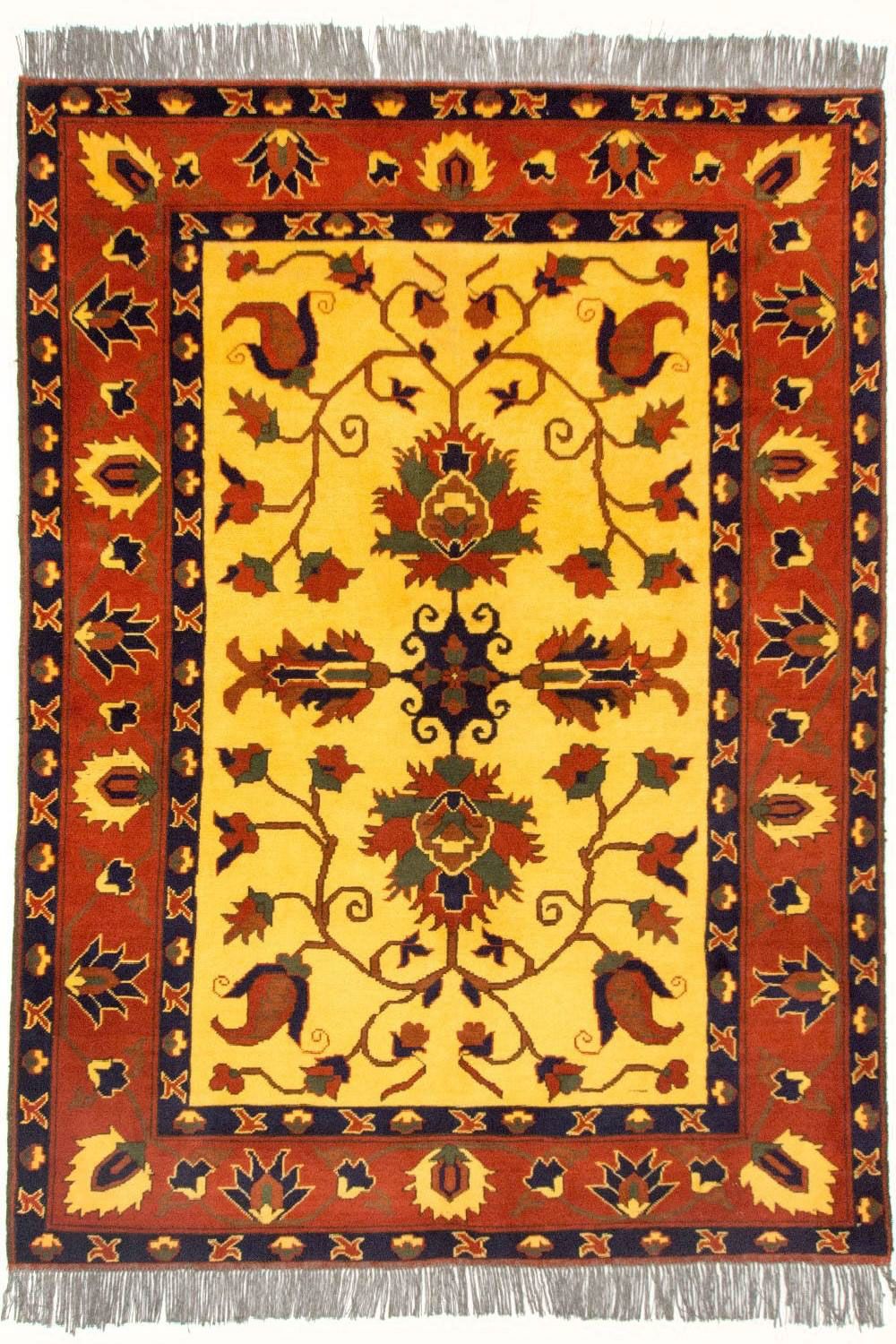 Afghan Rug - Hatschlu - 201 x 155 cm - yellow