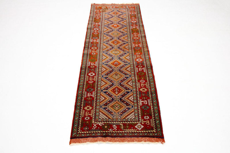 Runner Afghan Rug - 194 x 75 cm - red