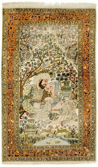 Silk Rug - Kashmir Silk - 150 x 92 cm - multicolored