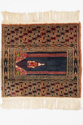 Afghan Rug - Bukhara square  - 47 x 44 cm - blue