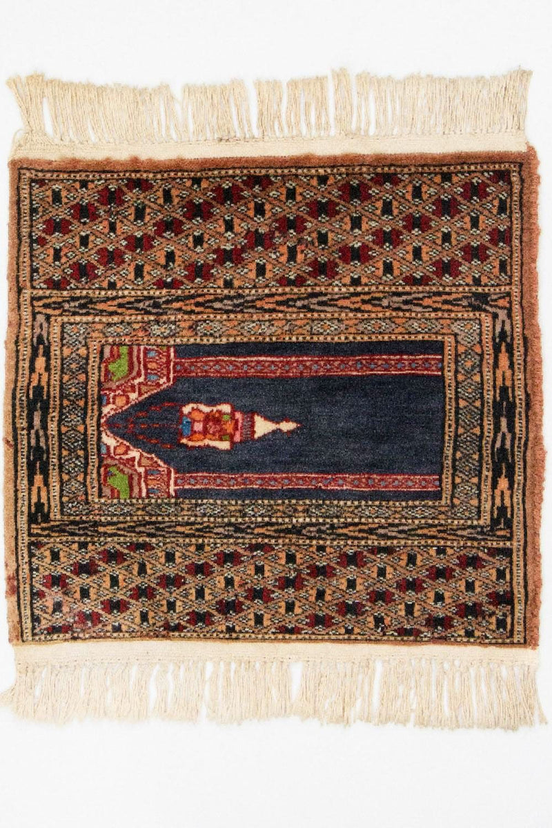 Afghan Rug - Bukhara square  - 47 x 44 cm - blue