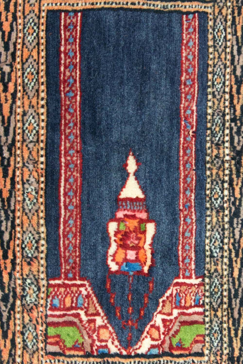 Afghan Rug - Bukhara square  - 47 x 44 cm - blue