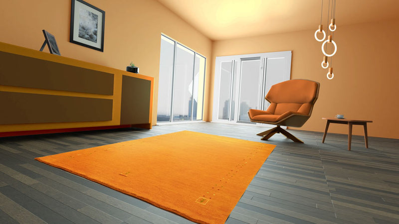 Gabbeh Rug - Indus square  - 200 x 200 cm - orange