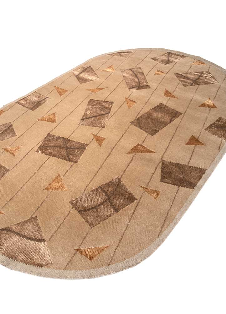 Wool Rug oval  - 240 x 150 cm - beige