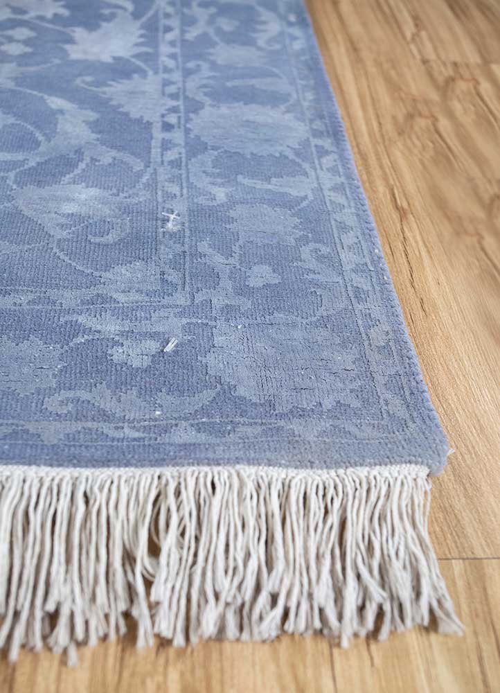 Wollteppich - 150 x 75 cm - seeblau
