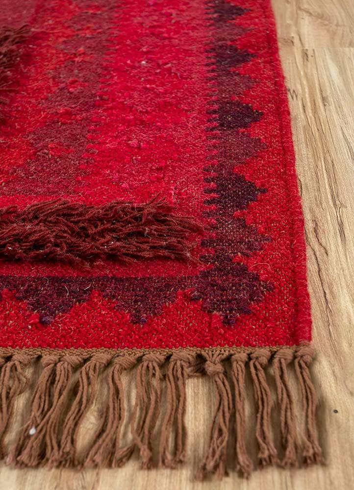 Wool Rug - 225 x 150 cm - red