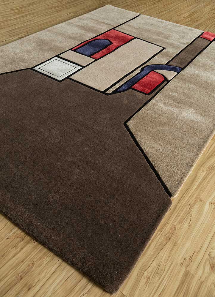 Wool Rug other shape  - 240 x 170 cm - beige