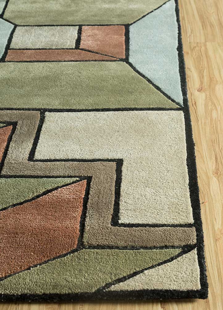 Wollteppich - 240 x 180 cm - grün