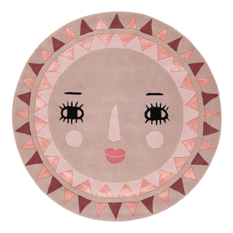 Sun Face Kids Rug Round