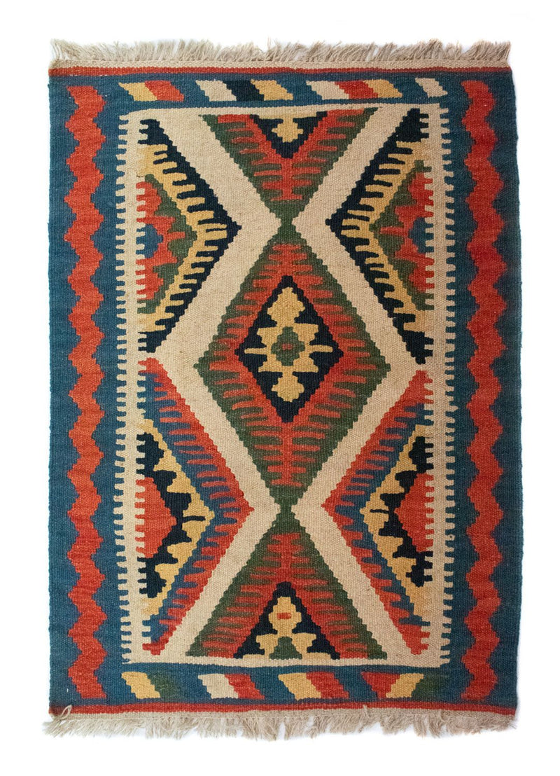 Kelim Rug - Oriental - 90 x 64 cm - beige