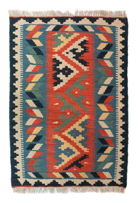 Kelim Rug - Oriental - 87 x 60 cm - blue
