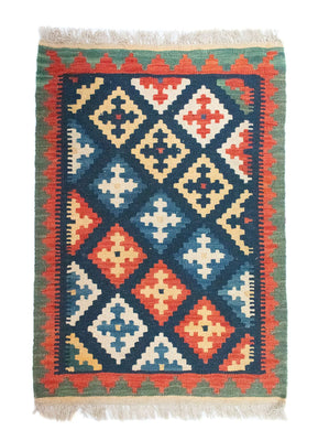 Kelim Rug - Oriental - 95 x 65 cm - blue