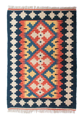 Kelim Rug - Oriental - 89 x 60 cm - blue
