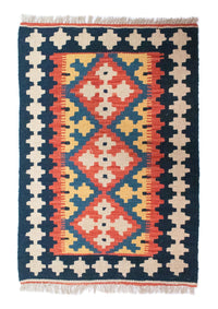 Kelim Rug - Oriental - 89 x 60 cm - blue