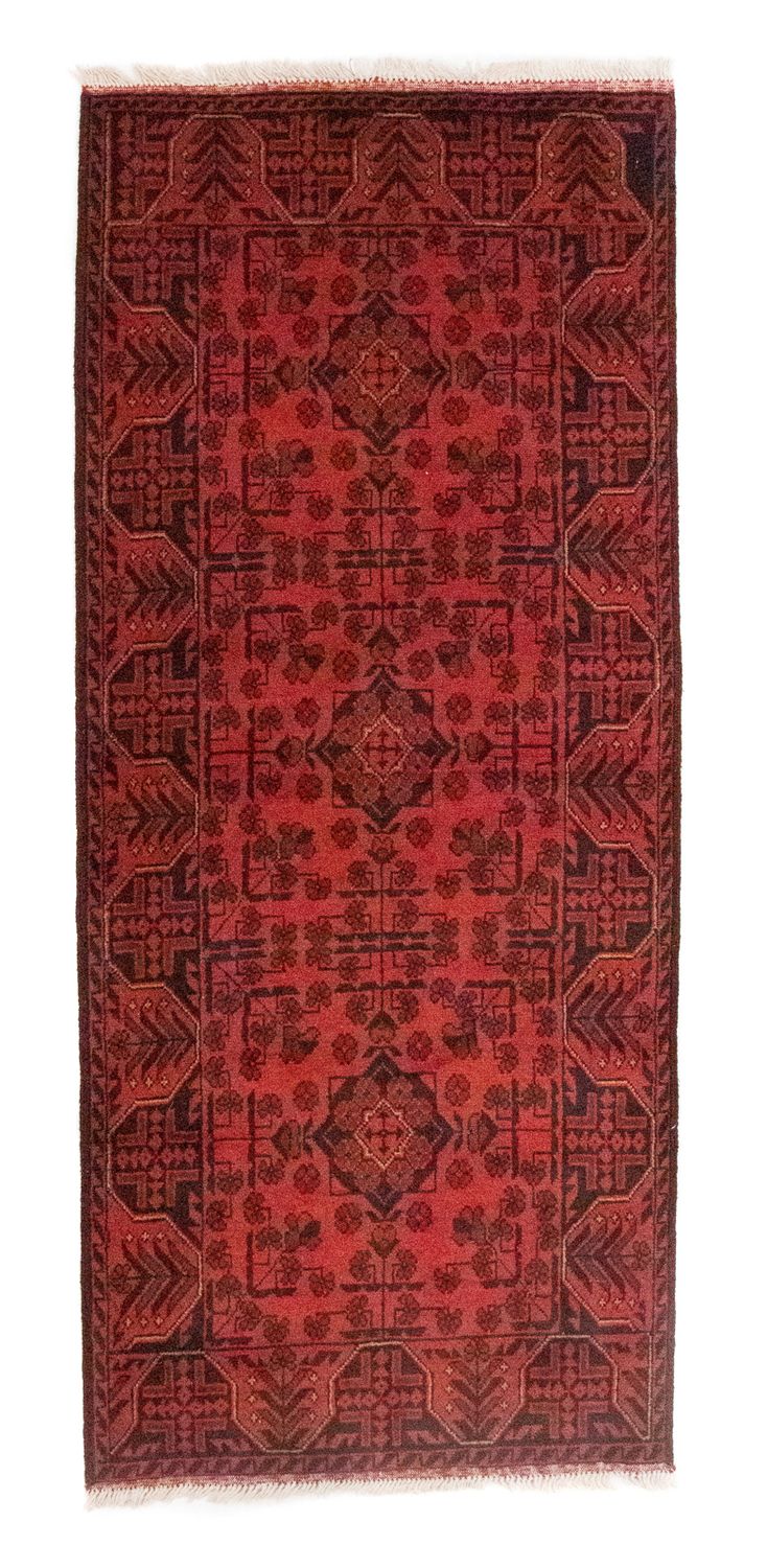 Runner Afghan Rug - Kunduz - 189 x 75 cm - red
