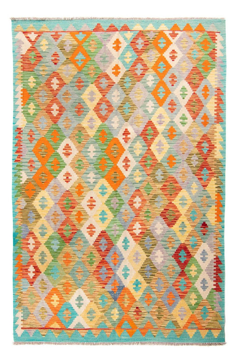 Kelim Rug - Splash - 254 x 174 cm - turquoise