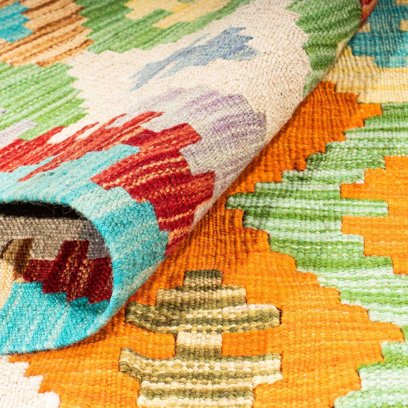 Kelim Rug - Splash - 254 x 174 cm - turquoise