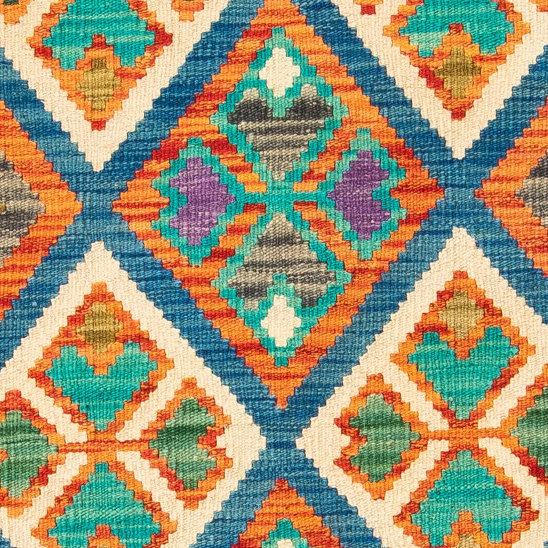 Kelim Rug - Splash - 115 x 92 cm - blue