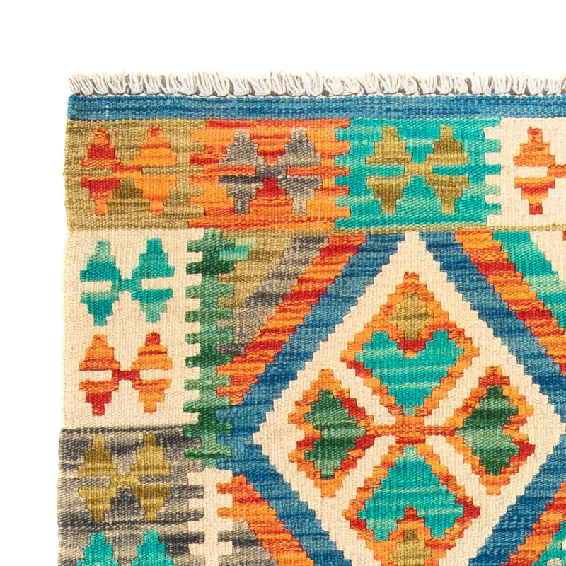 Kelim Rug - Splash - 115 x 92 cm - blue