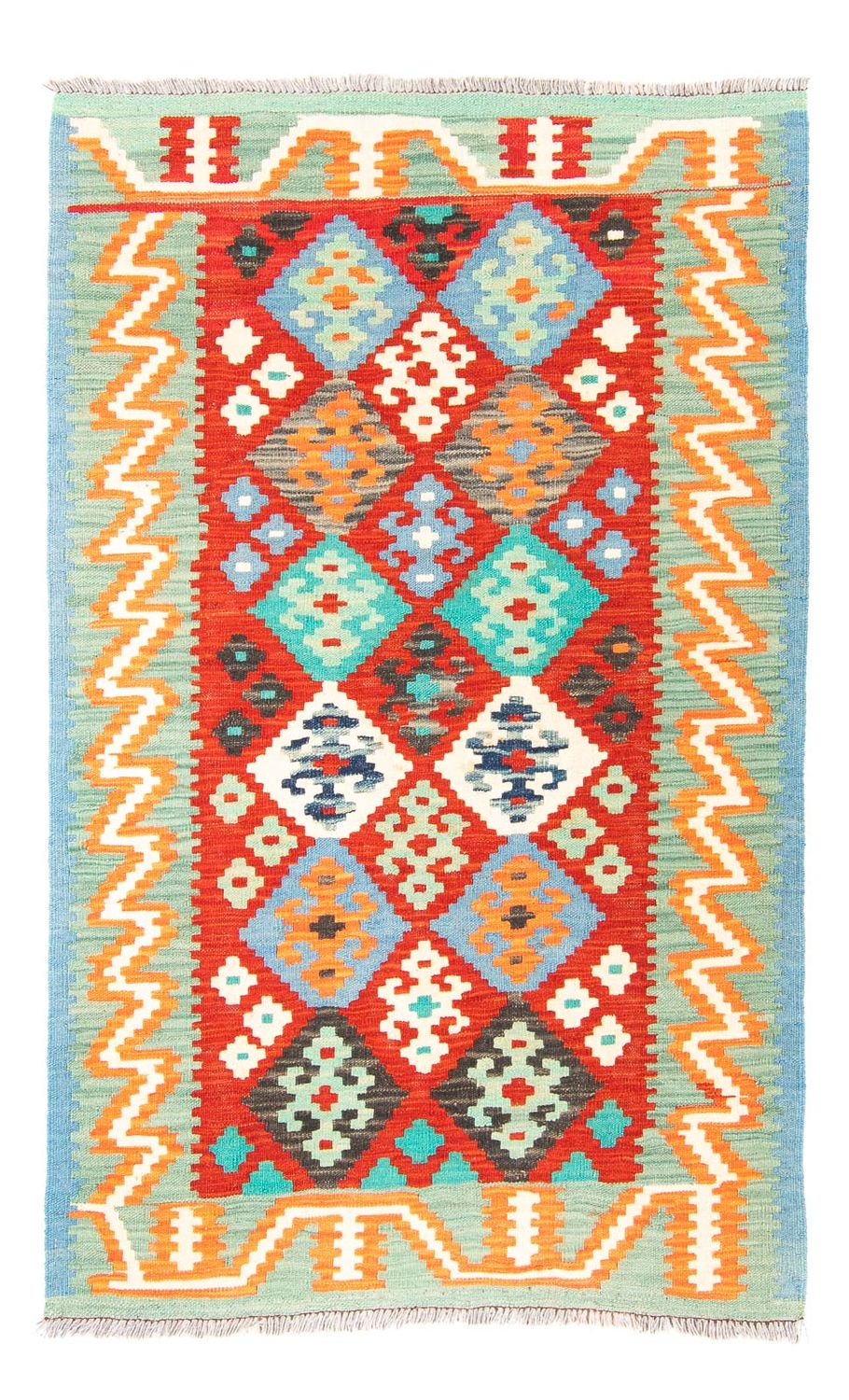 Kelim Rug - Splash - 154 x 99 cm - dark red