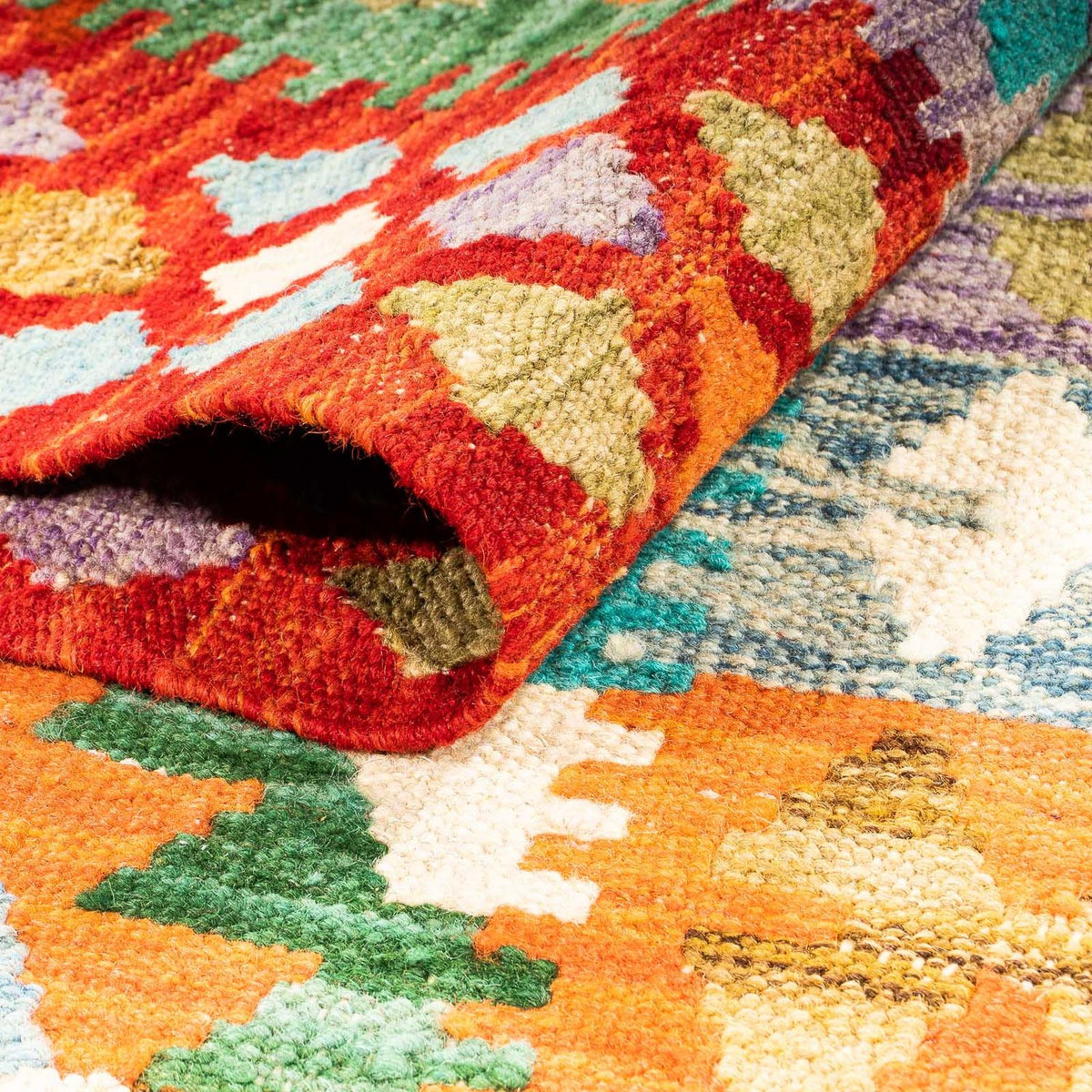 Kelim Rug - Splash - 154 x 102 cm - rust