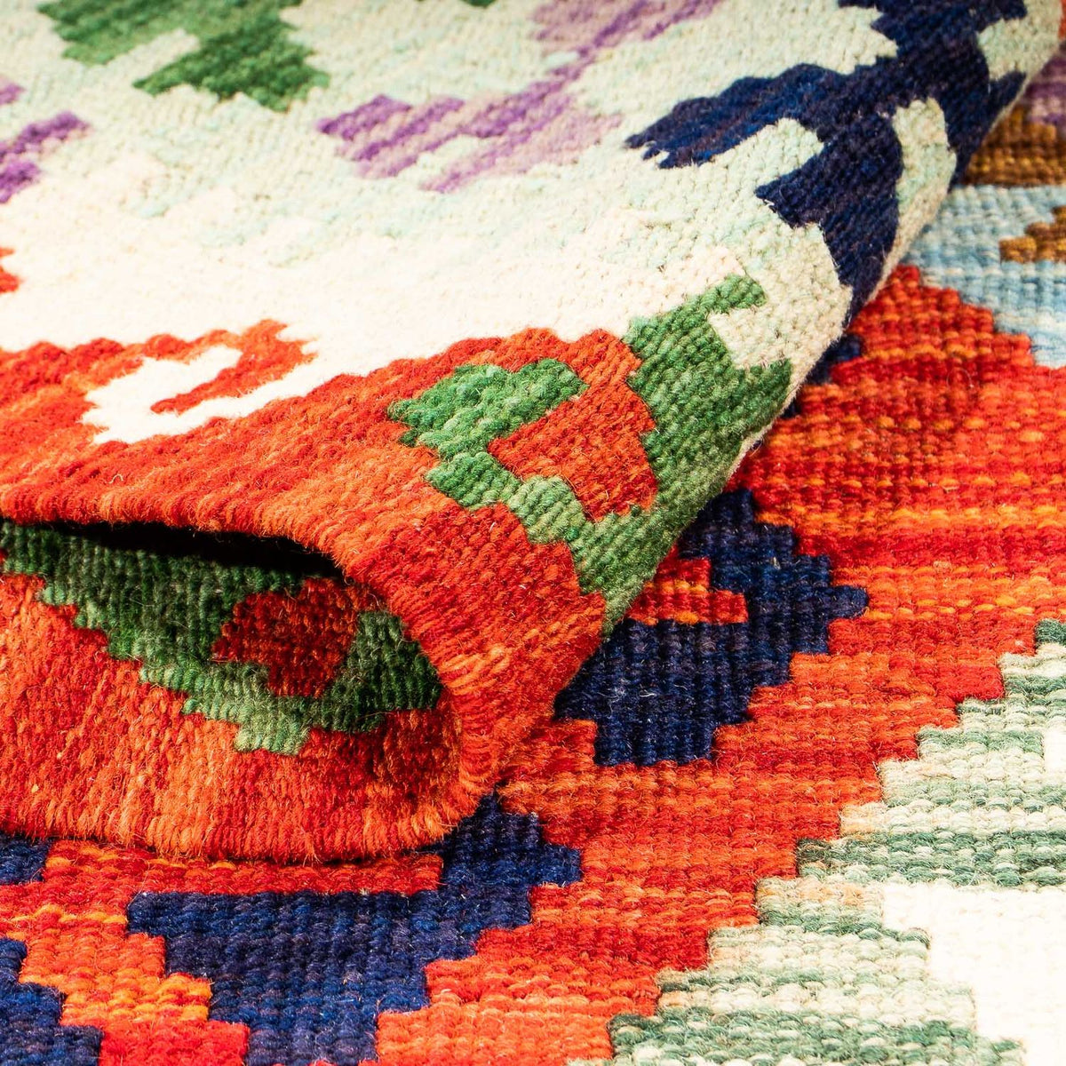 Kelim Rug - Splash - 148 x 104 cm - rust