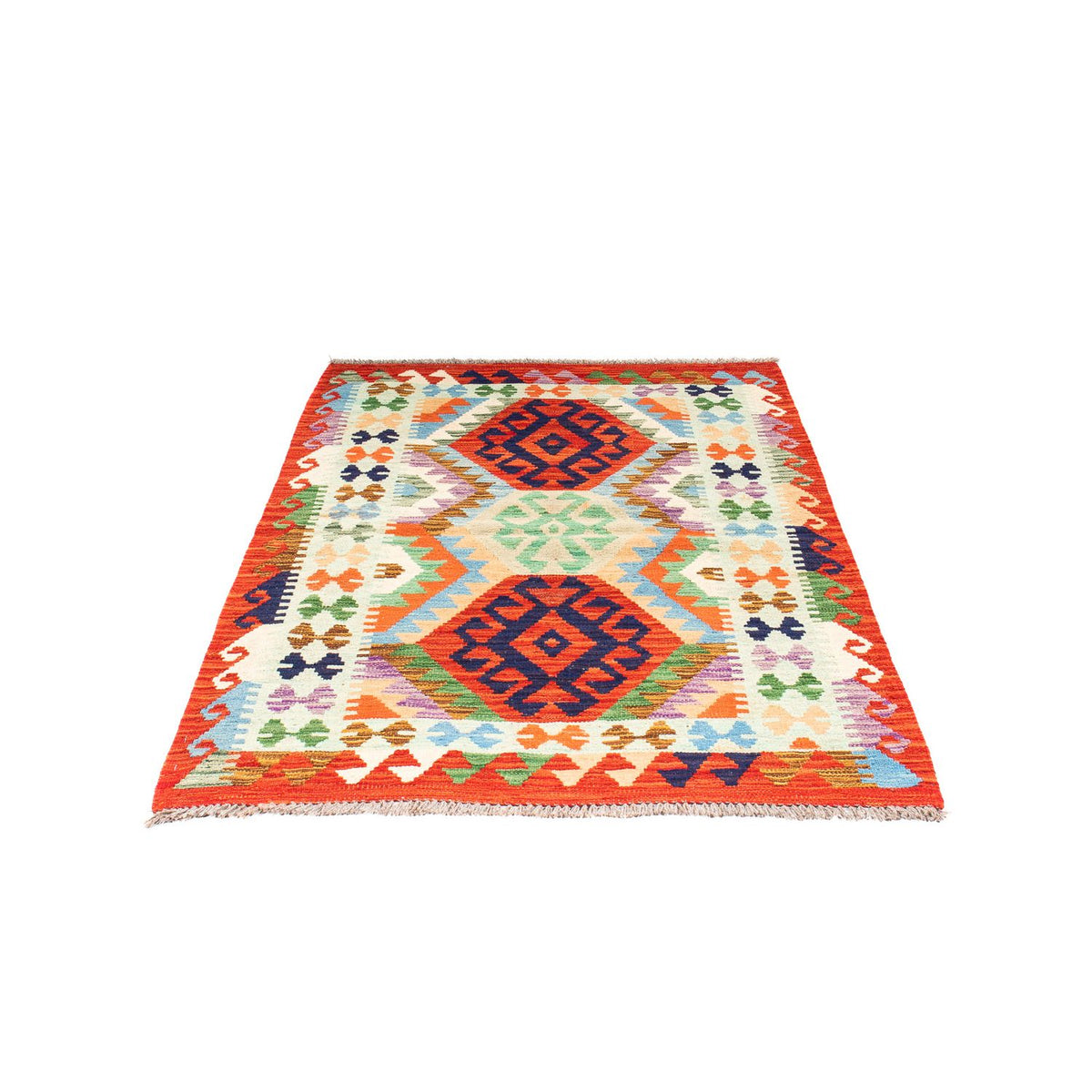 Kelim Rug - Splash - 148 x 104 cm - rust