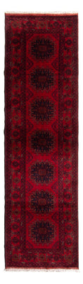 Runner Afghan Rug - Kunduz - 295 x 82 cm - dark red