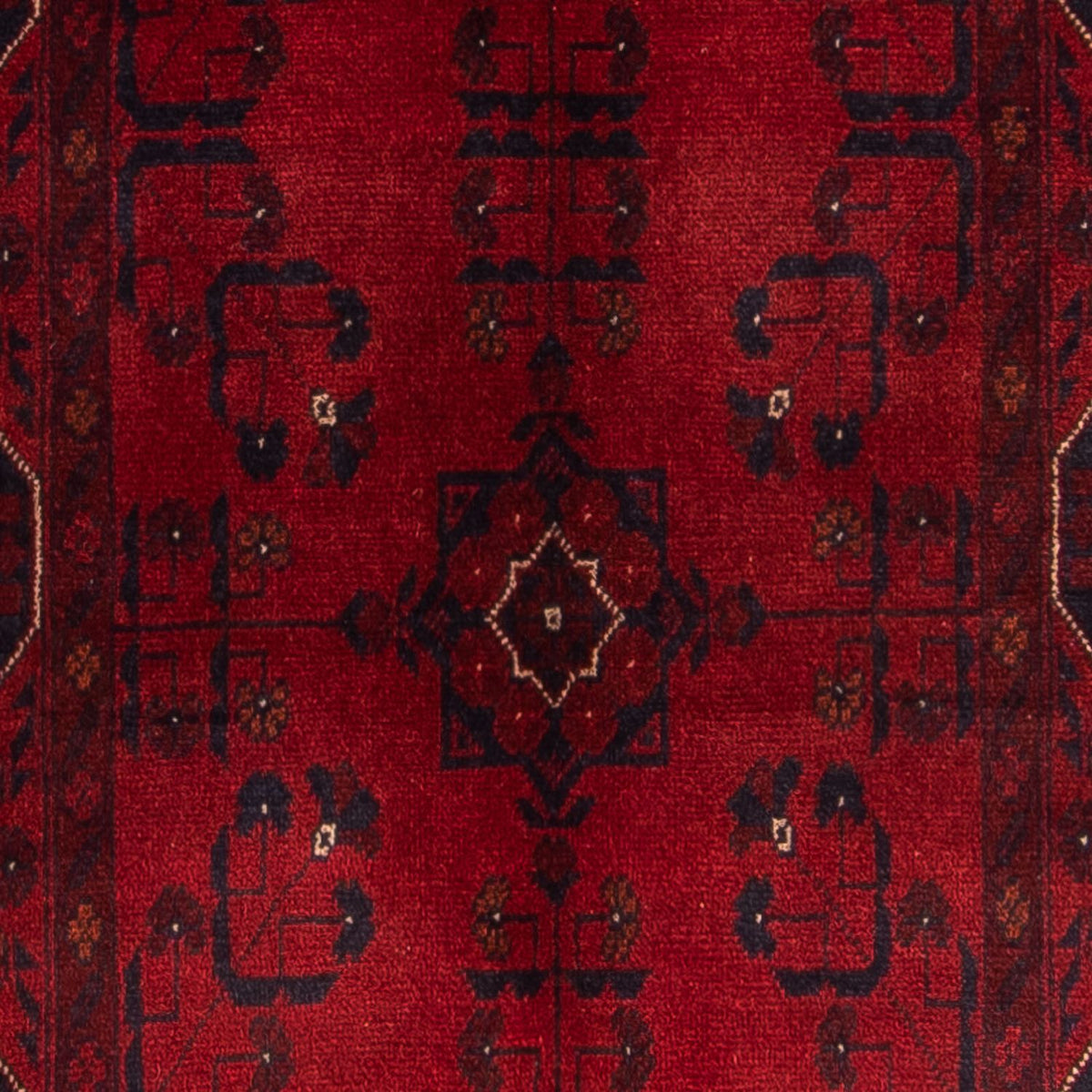Runner Afghan Rug - Kunduz - 298 x 82 cm - dark red
