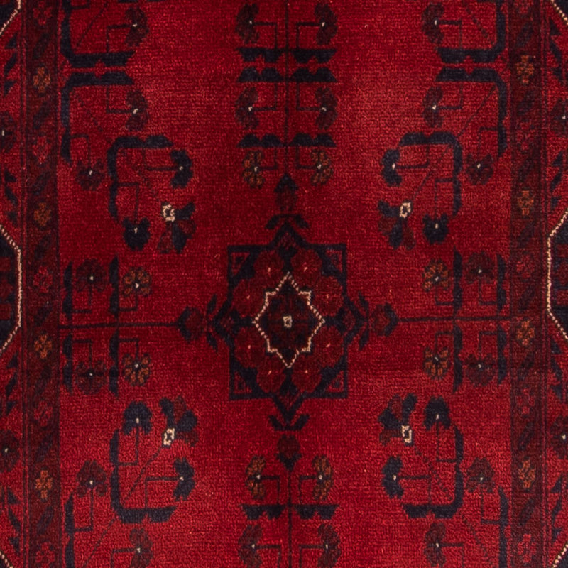 Runner Afghan Rug - Kunduz - 298 x 82 cm - dark red
