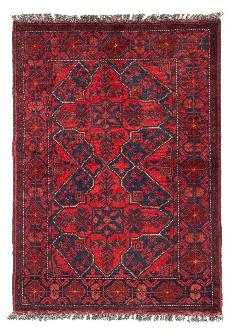 Afghan Rug - Kunduz - 125 x 78 cm - dark red