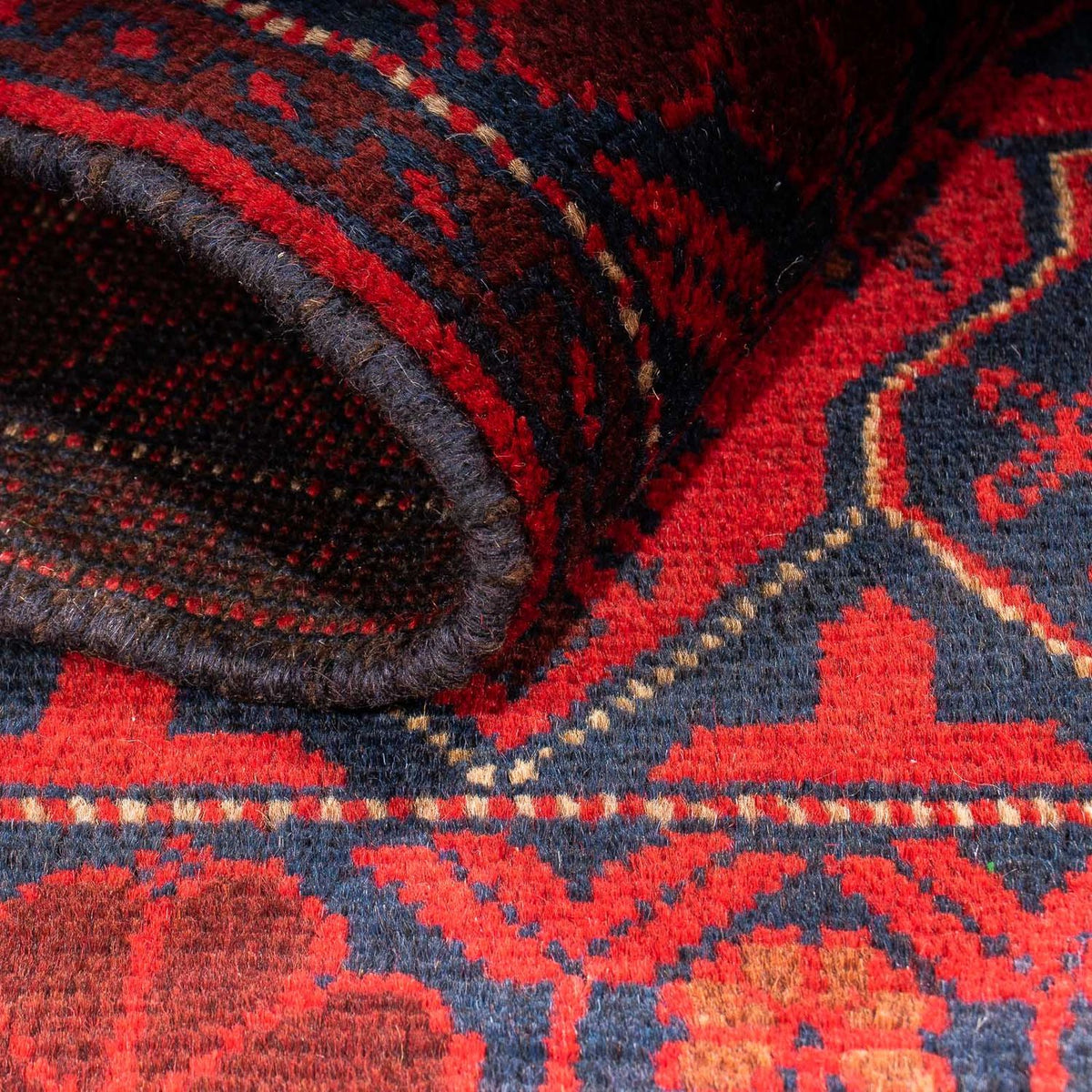 Afghan Rug - Kunduz - 125 x 78 cm - dark red