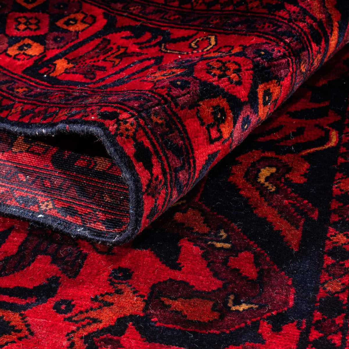 Afghan Rug - Kunduz - 203 x 102 cm - dark red