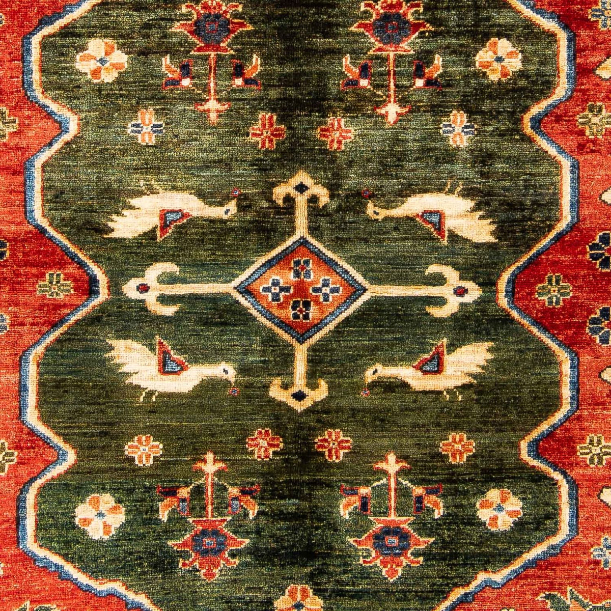 Afghan Rug - 195 x 150 cm - red