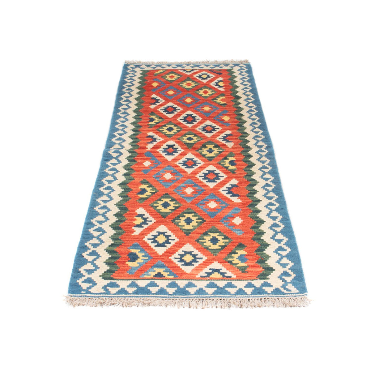 Runner Kelim Rug - Oriental - 206 x 60 cm - dark red