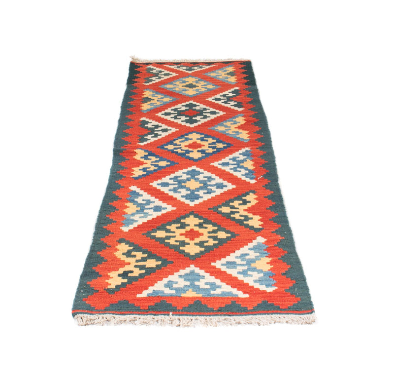 Runner Kelim Rug - Oriental - 207 x 62 cm - dark red