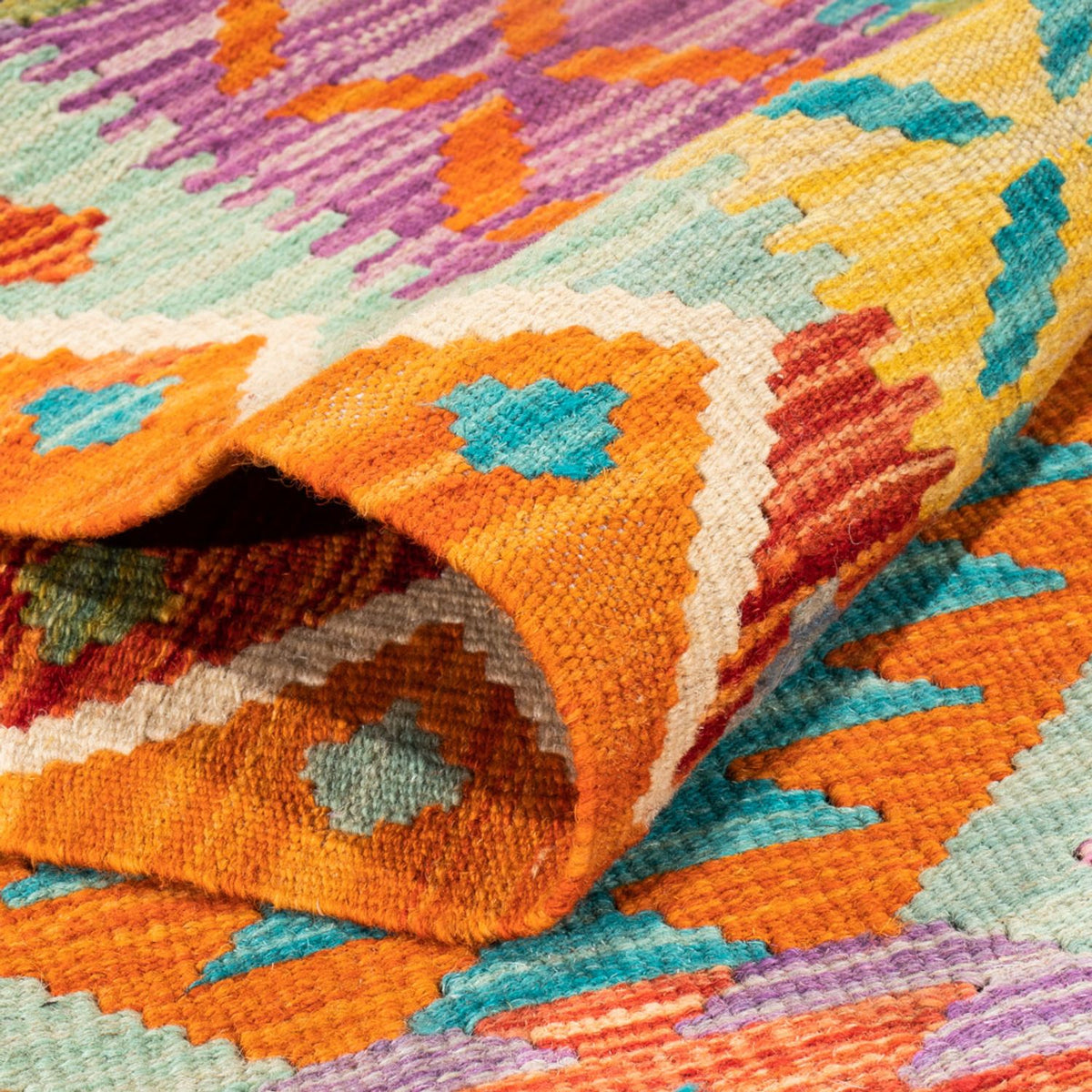 Runner Kelim Rug - Splash - 210 x 83 cm - multicolored