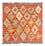 Kelim Rug - Splash square  - 52 x 50 cm - multicolored