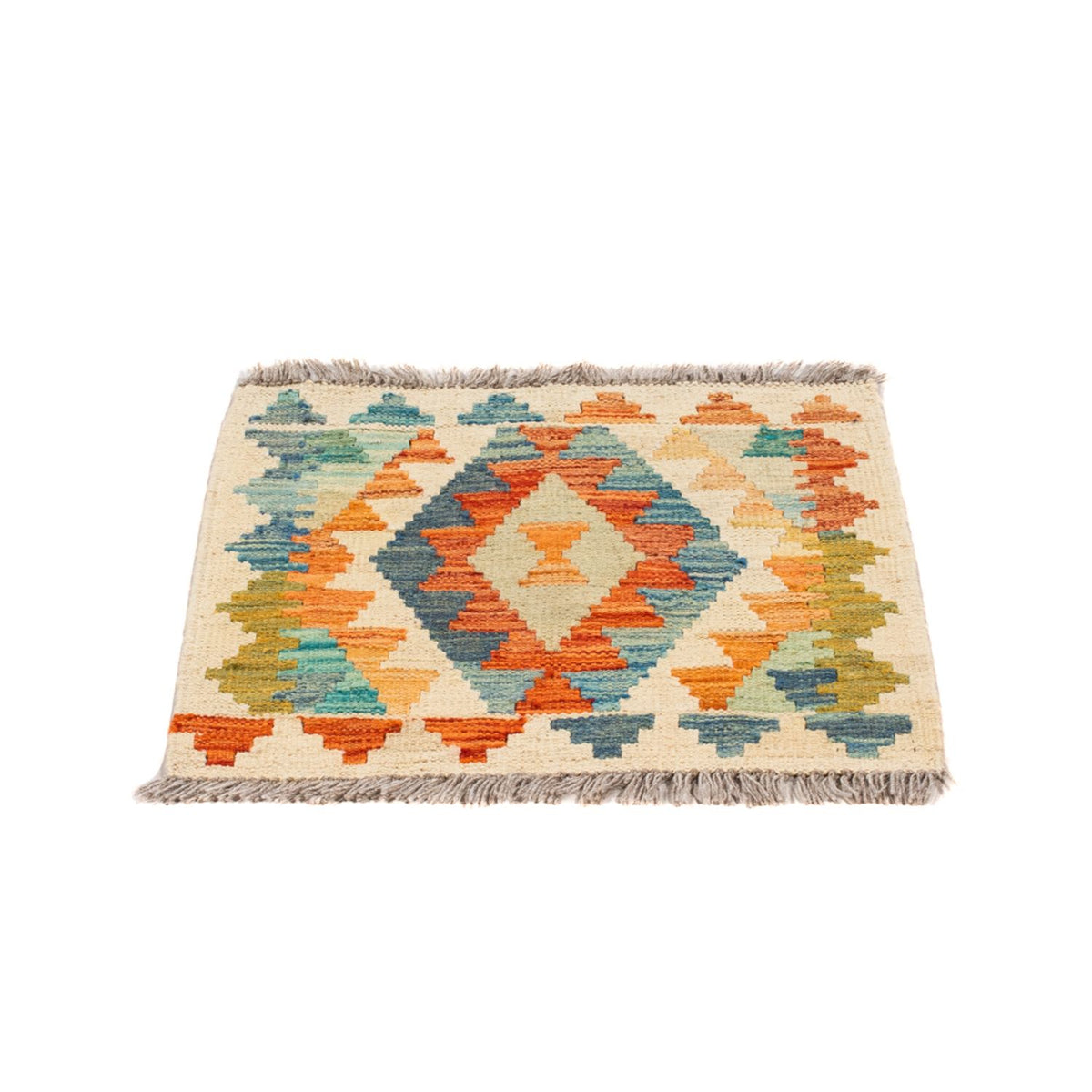 Kelim Rug - Splash square  - 52 x 50 cm - multicolored