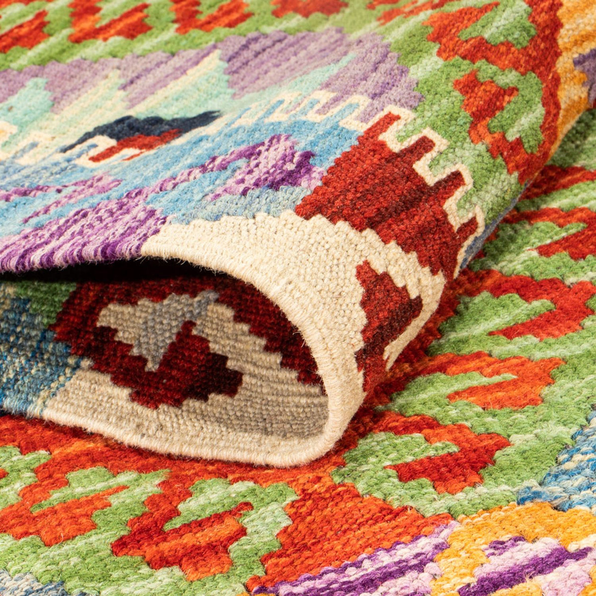 Runner Kelim Rug - Splash - 204 x 79 cm - multicolored