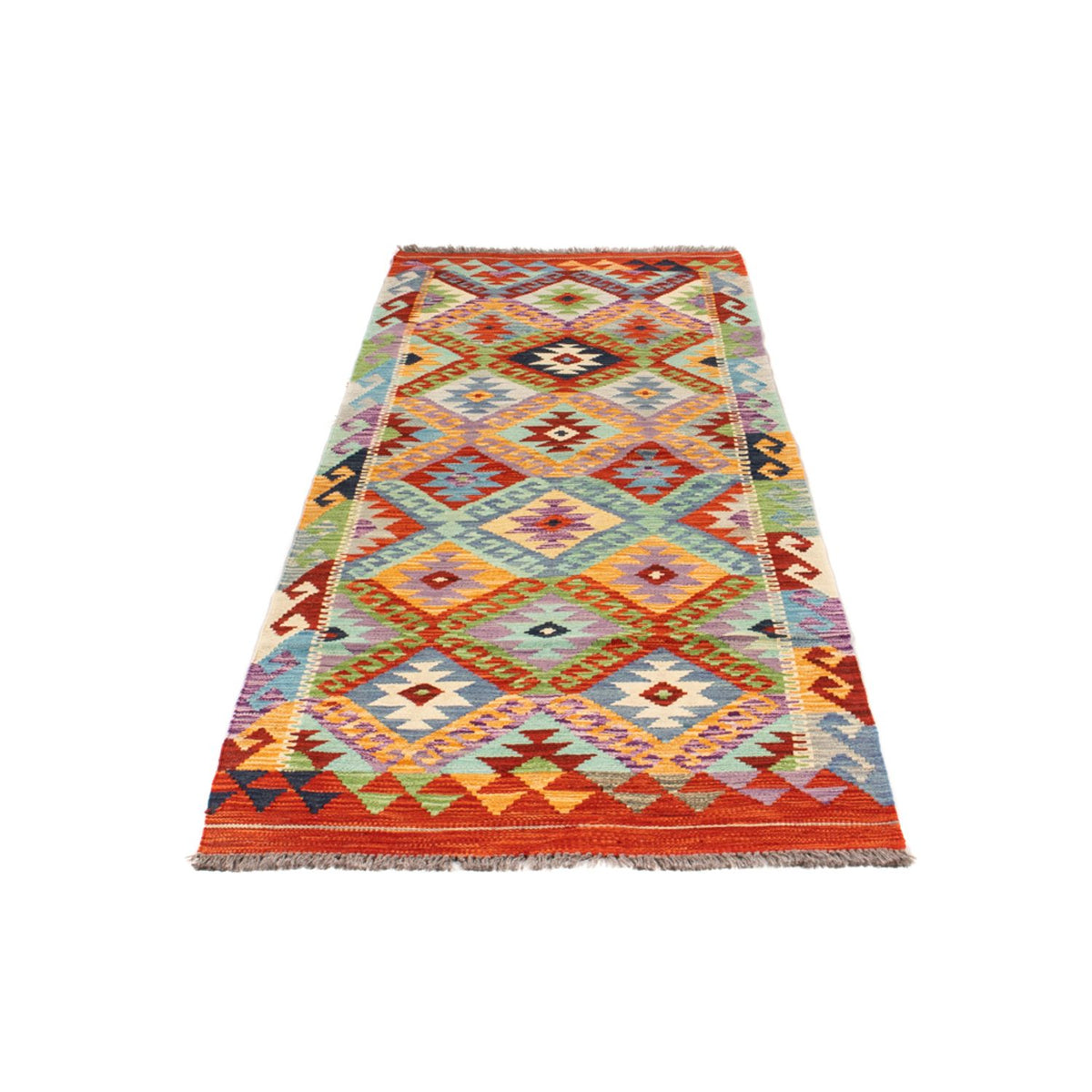 Runner Kelim Rug - Splash - 204 x 79 cm - multicolored