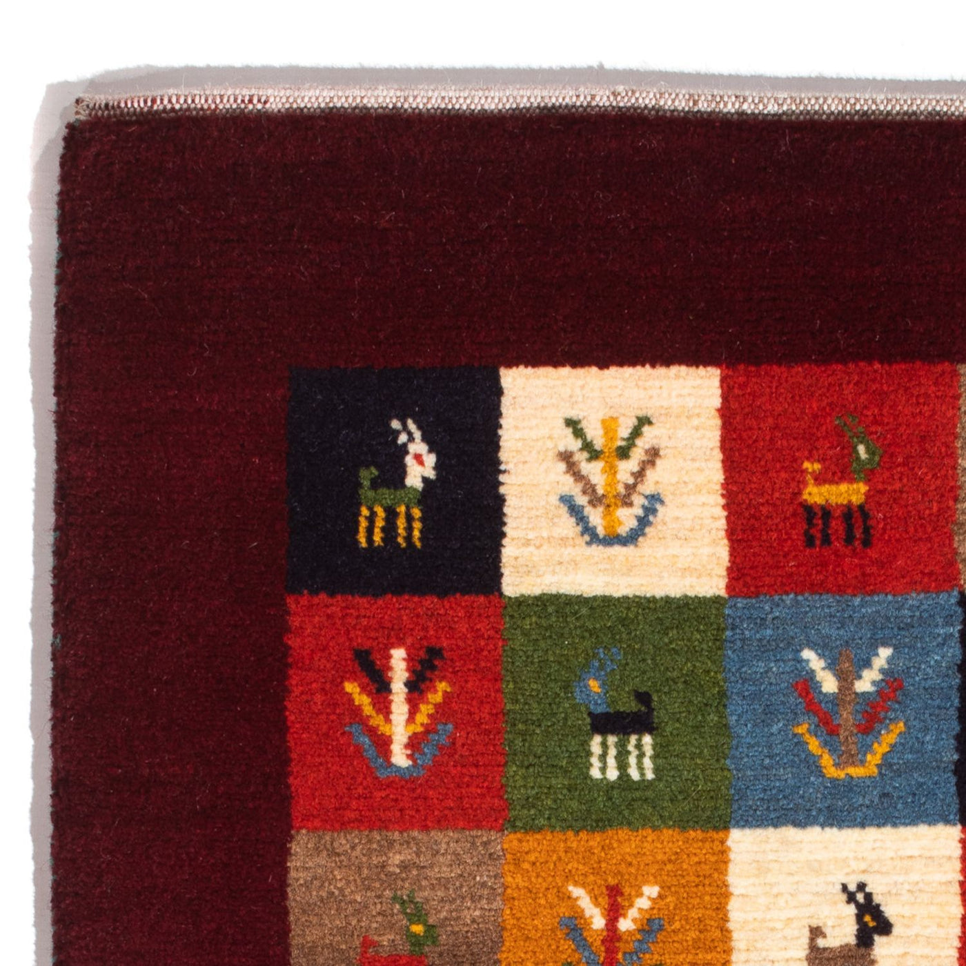 Gabbeh Persisch Teppich 88x61cm - Perserteppich Wollteppich