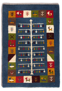 Persian Gabbeh Rug 90x62cm - Perserteppich Wollteppich – product image