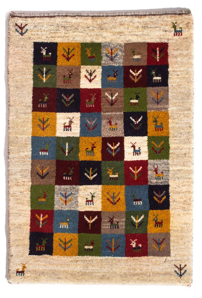 Persian Gabbeh Rug 62x90cm - Perserteppich Wollteppich