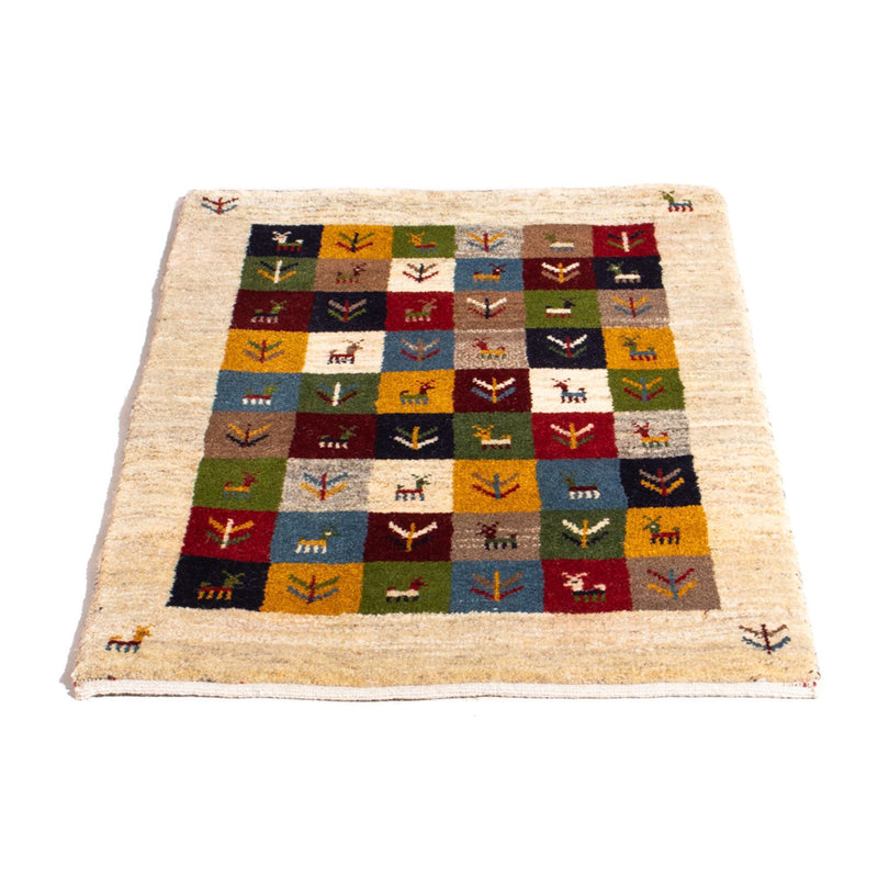 Gabbeh Persisch Teppich 90x62cm - Perserteppich Wollteppich