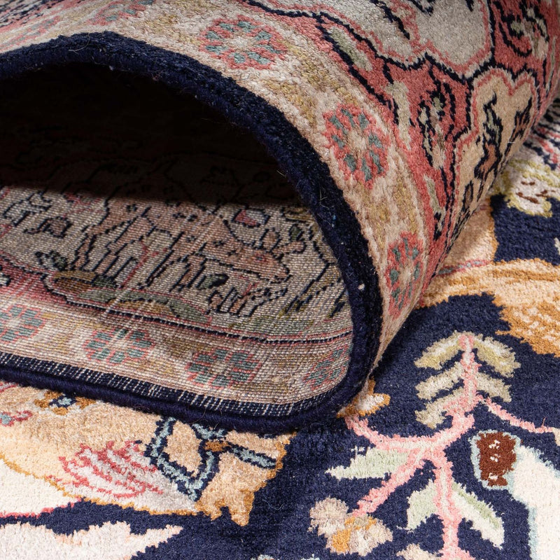 Silk Rug - Kashmir Silk - 215 x 133 cm - dark blue