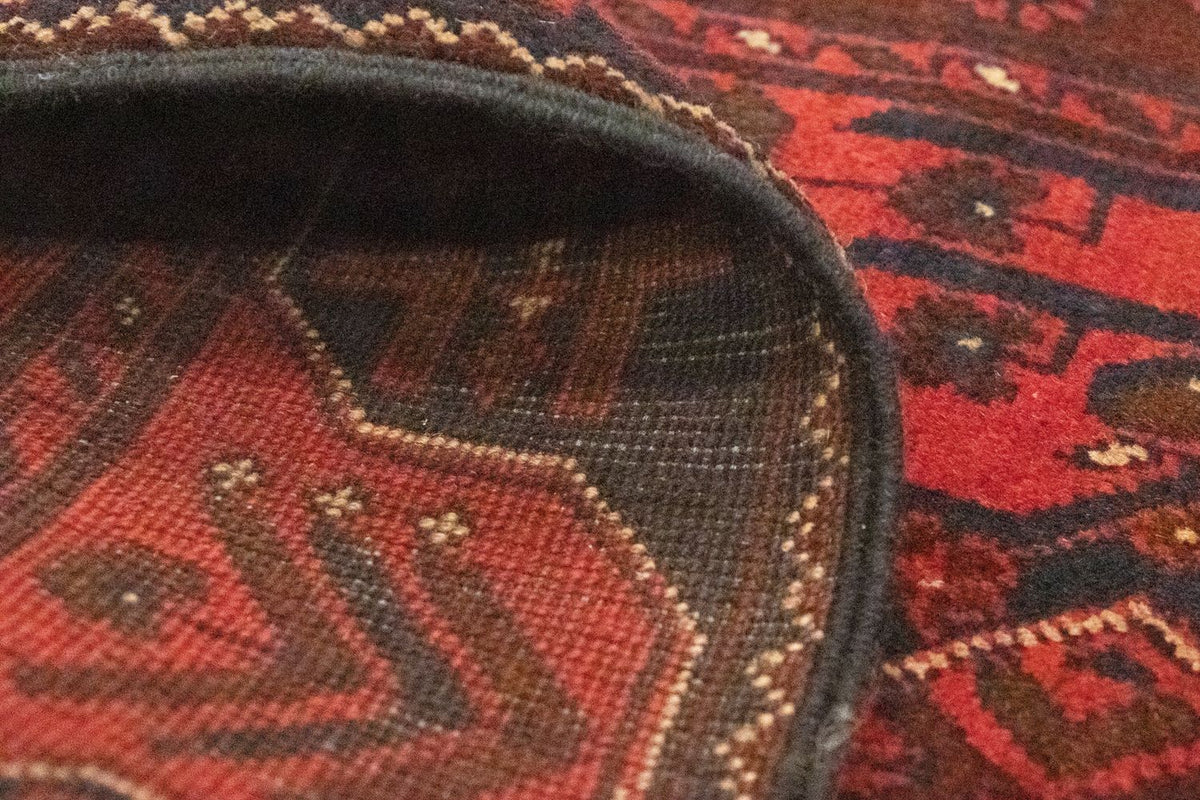 Runner Afghan Rug - Kunduz - 295 x 75 cm - red